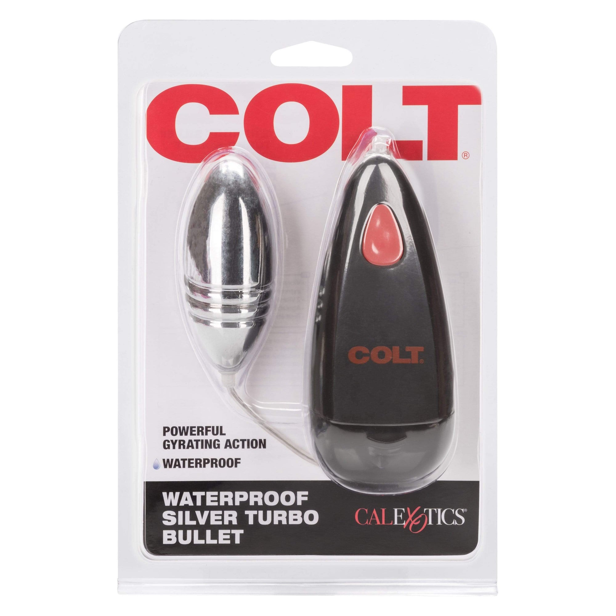 California Exotics - COLT Waterproof Silver Turbo Bullet Vibrator with Remote (Silver) -  Wired Remote Control Egg (Vibration) Non Rechargeable  Durio.sg