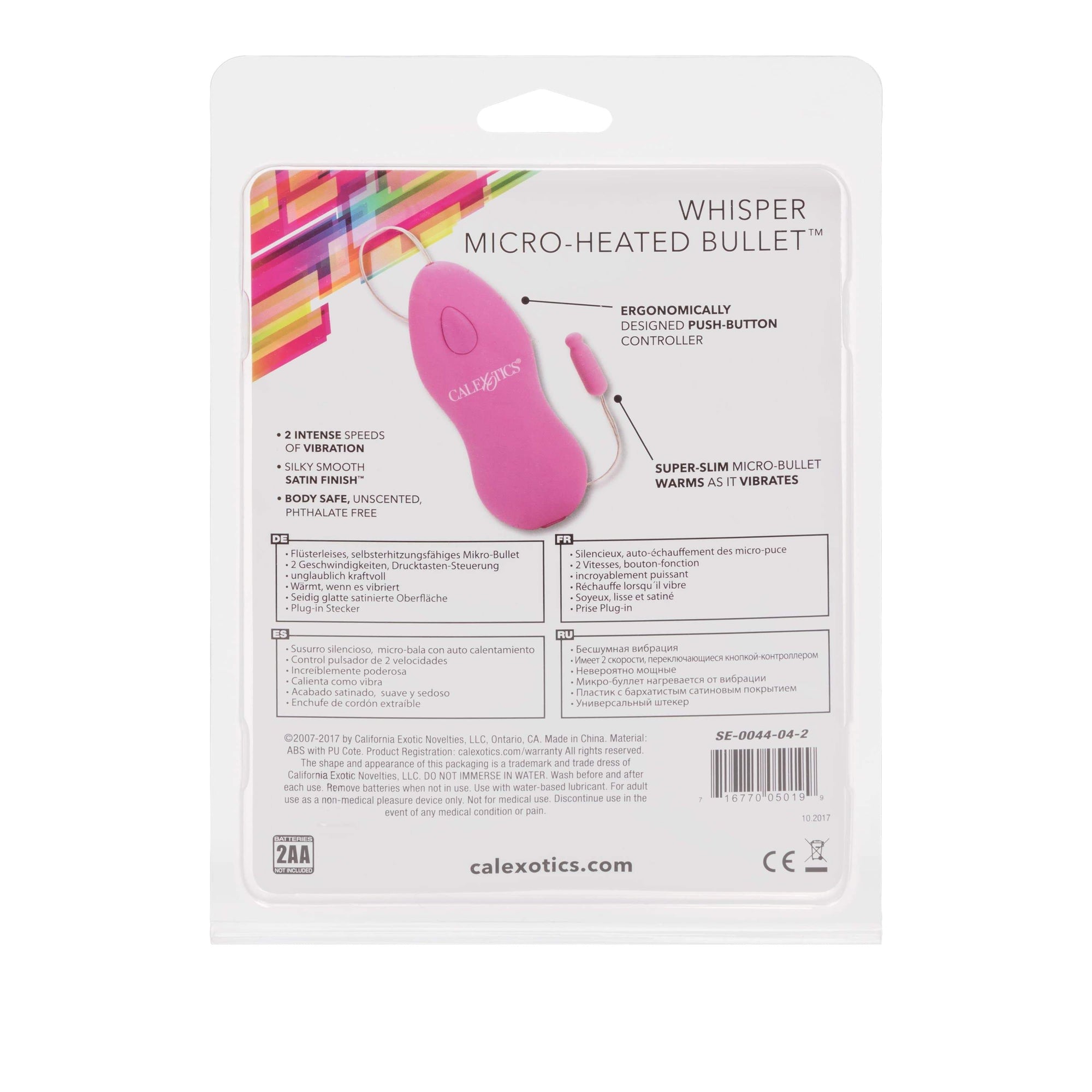 California Exotics - Classic Remote Whisper Micro Heated Bullet Vibrator (Pink) -  Wired Remote Control Egg (Vibration) Non Rechargeable  Durio.sg