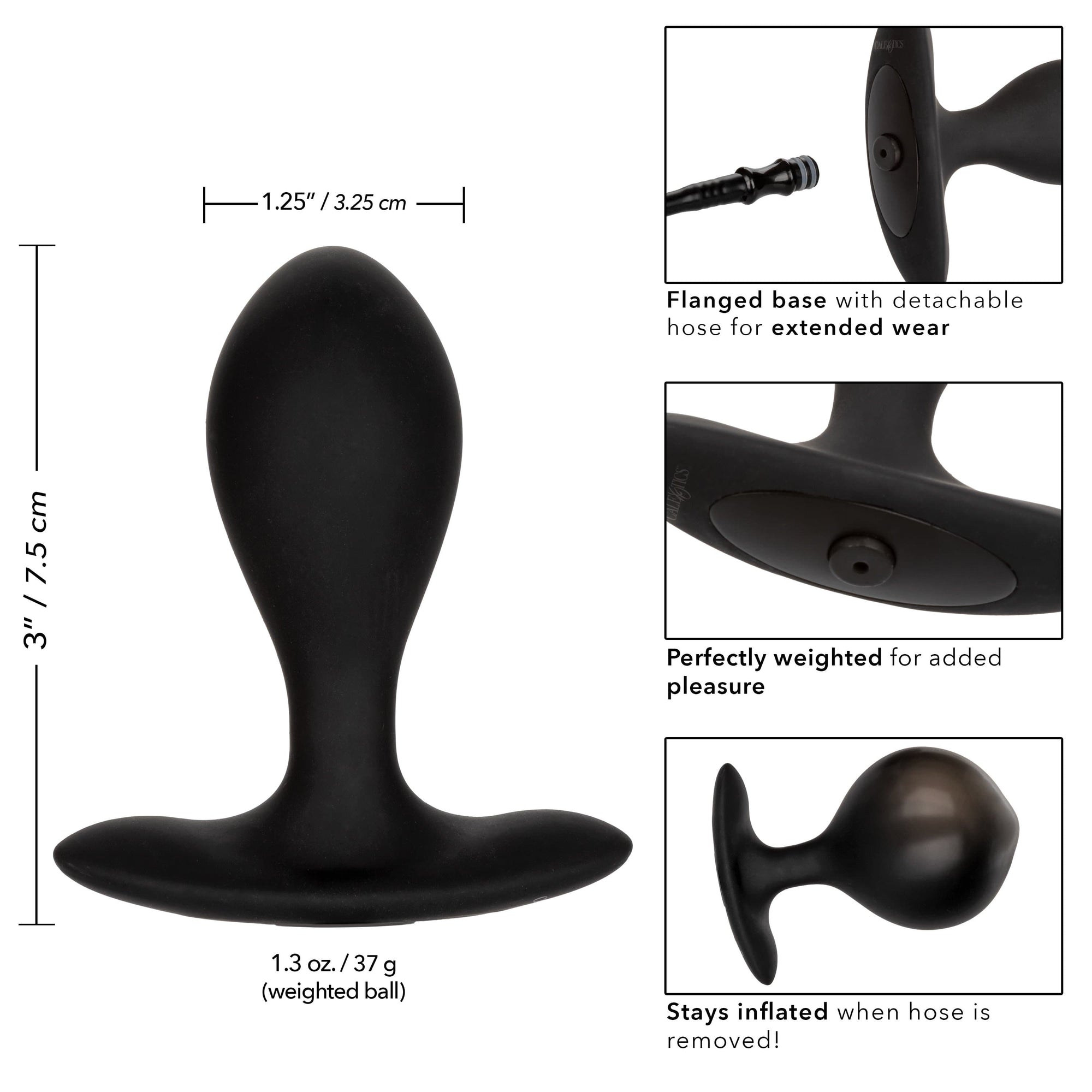 California Exotics - Colt Weighted Inflatable Pumper Plug (Black) -  Expandable Anal Plug (Non Vibration)  Durio.sg