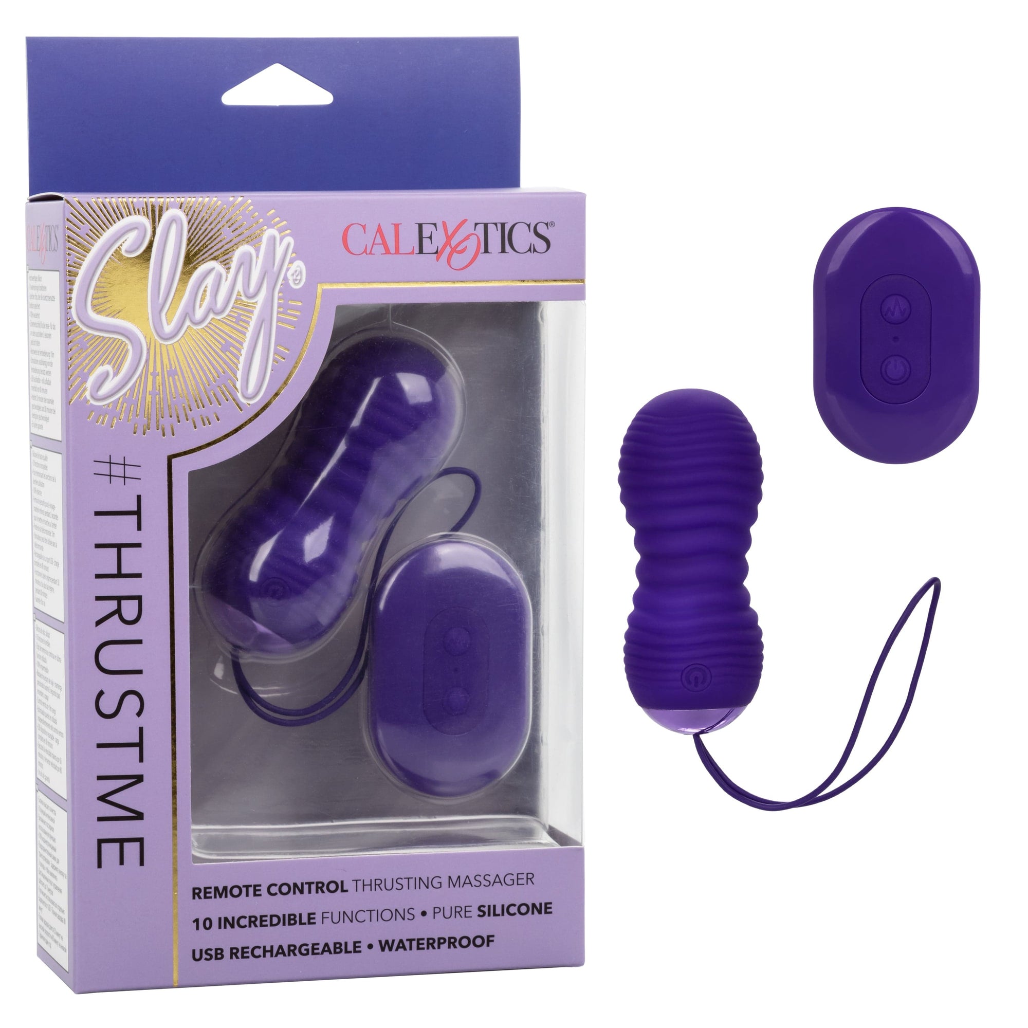 California Exotics - Slay ThrustMe Remote Control Thursting Egg Massager (Purple) -  Wireless Remote Control Egg (Vibration) Rechargeable  Durio.sg