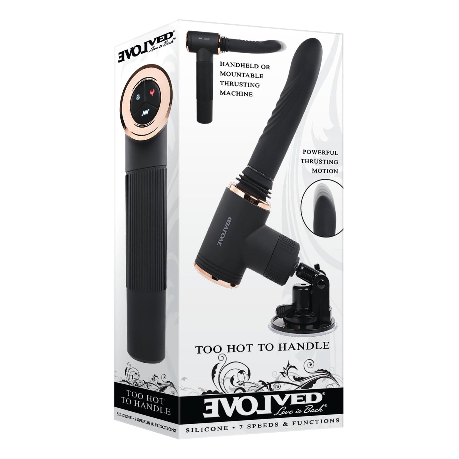 Durio.sg: Evolved - Too Hot to Handle Mountable Thrusting Sex Machine  (Black) Non Realistic Dildo w/o suction cup (Vibration) Rechargeable