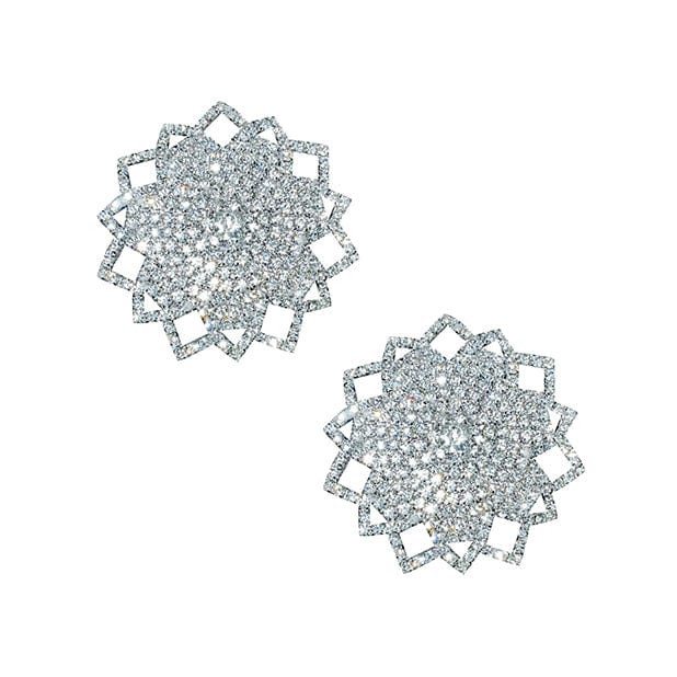 Neva Nude - Ice Crystal Jewel Reusuable Silicone Pasties Nipple Covers O/S (Silver) -  Nipple Covers  Durio.sg