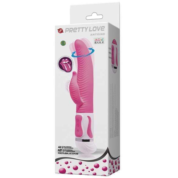 Pretty Love - Antoine Twisting Rabbit Vibrator (Pink) -  Rabbit Dildo (Vibration) Non Rechargeable  Durio.sg