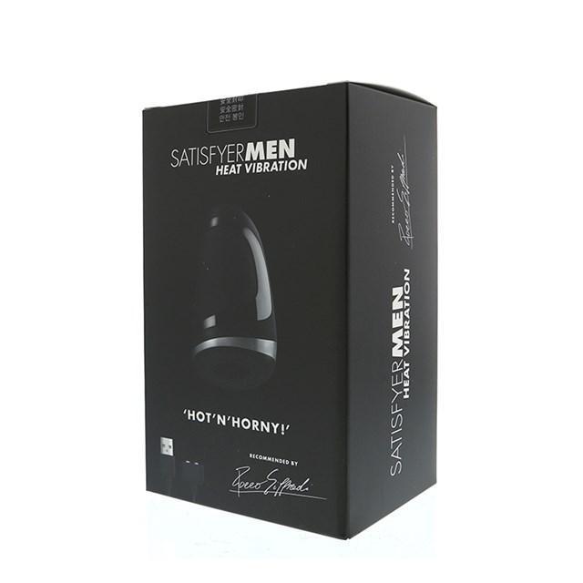 Satisfyer - Men Heat Vibration Masturbator (Black) -  Masturbator (Hands Free) Rechargeable  Durio.sg