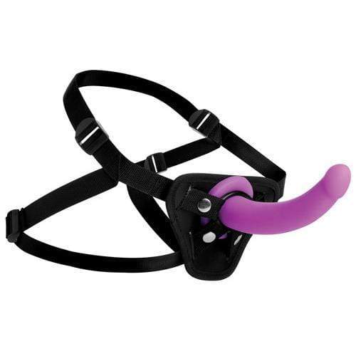 Strap U - Navigator Silicone G Spot Dildo with Strap On Harness (Black) -  Strap On with Non hollow Dildo for Female (Non Vibration)  Durio.sg