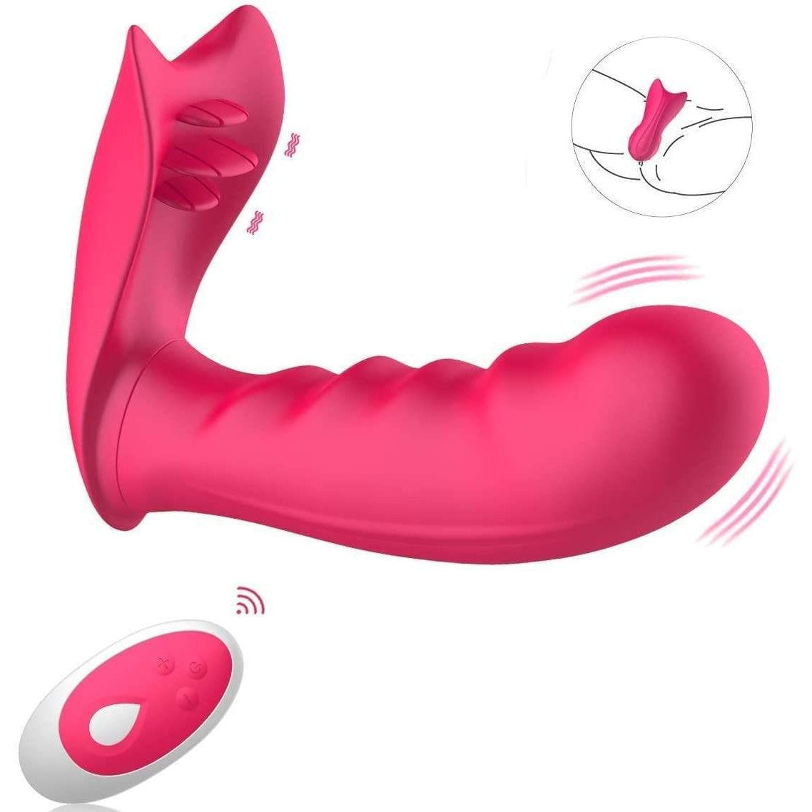 Tracy's Dog Butterfly Vibrator Wearable G Spot Clitoral - Pink