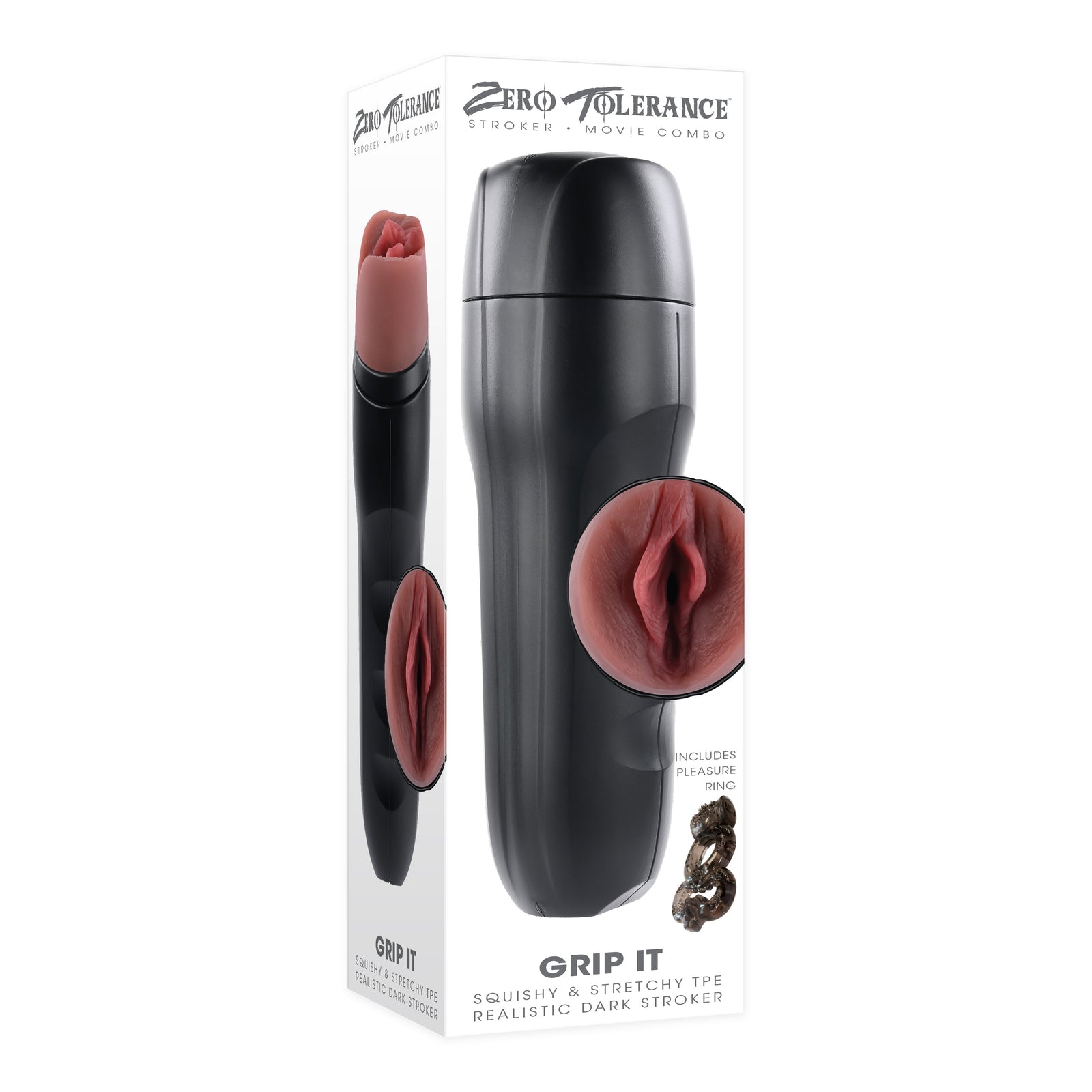 Zero Tolerance - Grip It Squishy Realistic Stroker with Vibrating Cock Ring  | CherryAffairs - Durio.sg